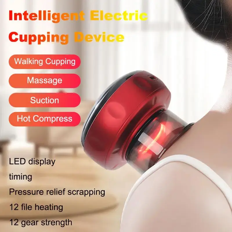 Electric Smart Heated Gua Sha Massager, 1 Count Household Wireless Charging Massage Machine, Portable Personal Care Instrumen...
