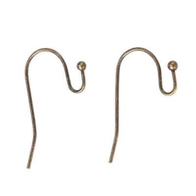 Antique Bronze Brass Hook Ear Wire