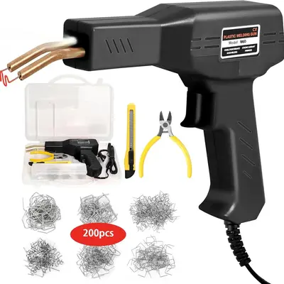 2 in 1 Plastic Welding Machine, 1 Set Electric Plastic Welder with 800pcs Welding Nails & 2 Counts Welding Rods, Profession...