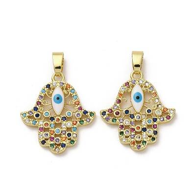 Brass Micro Pave Cubic Zirconia Pendants