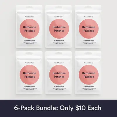 6 Packs of Kind Patches Berberine Patches, Steady Release, Vegan, 6 Months Supply