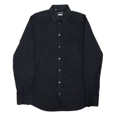 DOLCE & GABBANA Mens Formal Shirt Black Long Sleeve M
