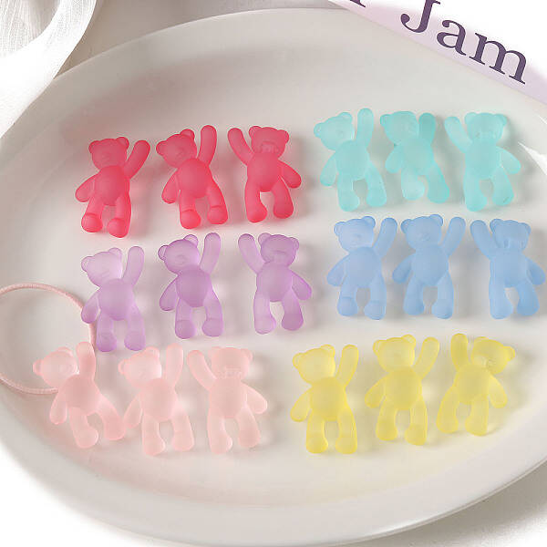 Rubberized Style Transparent Acrylic Beads