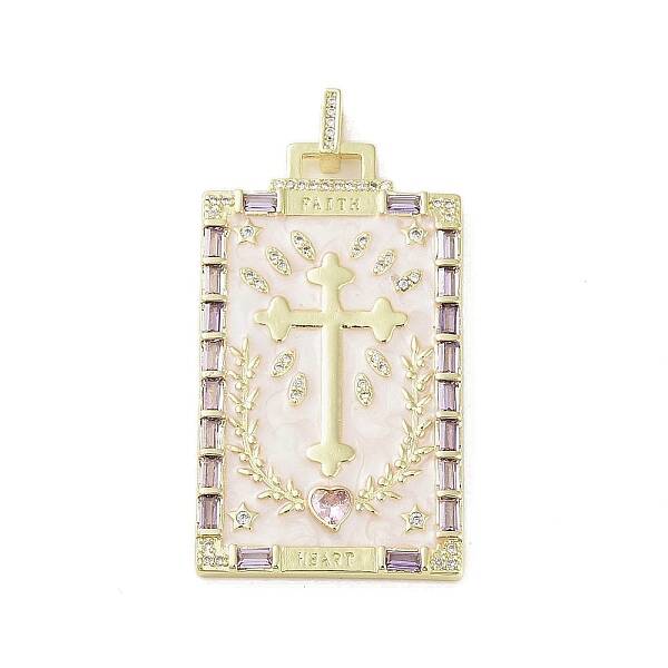 Real 18K Gold Plated Brass Micro Pave Cubic Zirconia Pendants