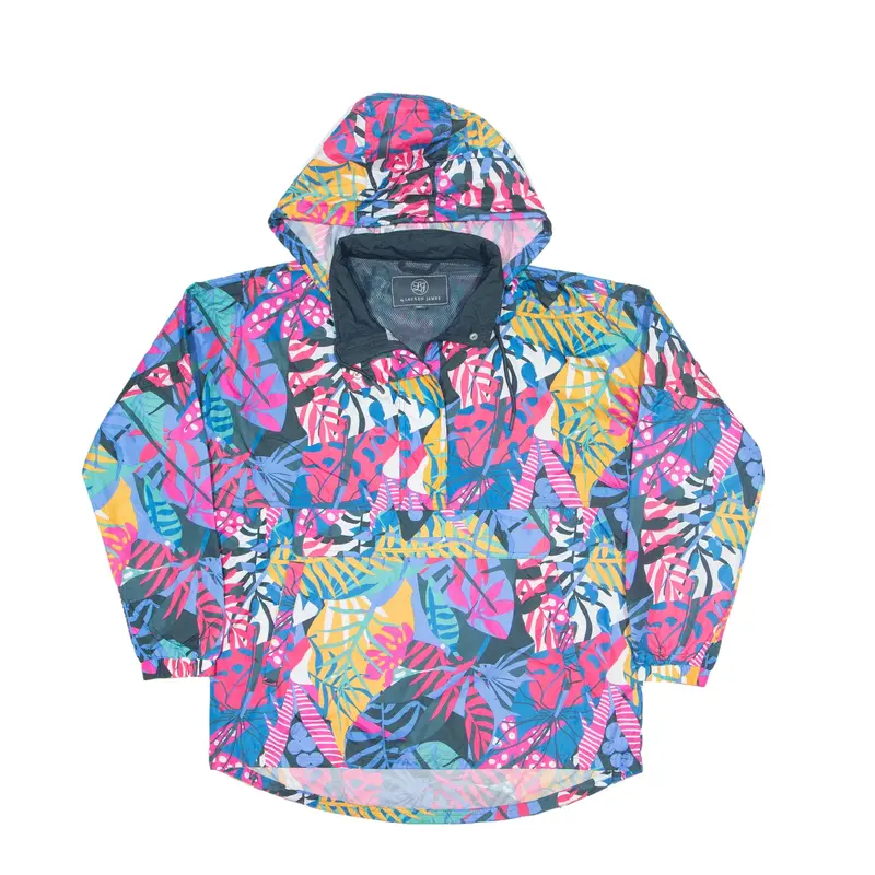 LAUREN JAMES Anorak Jacket Blue Floral Womens S