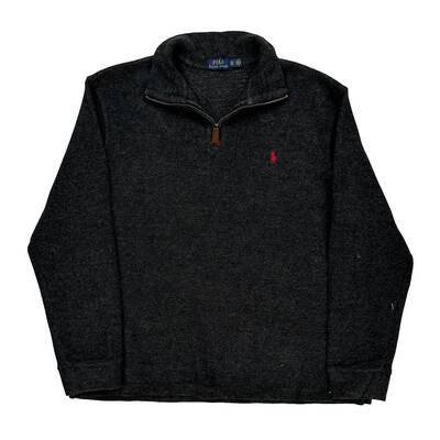 Ralph Lauren 1/4 Zip - XL Grey Cotton