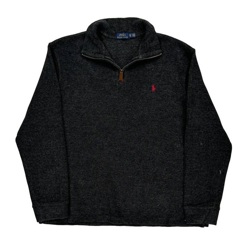 Ralph Lauren 1/4 Zip - XL Grey Cotton