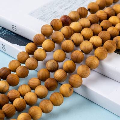 Natural Wood Beads Strand