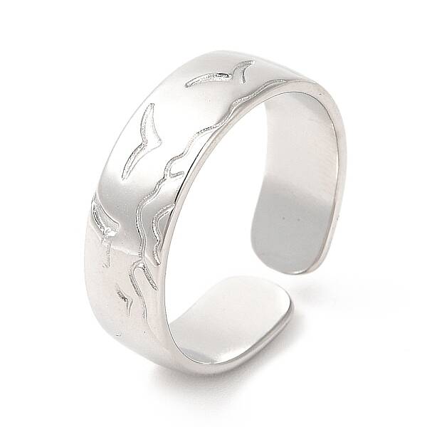 Non-Tarnish 201 Stainless Steel Open Cuff Ring