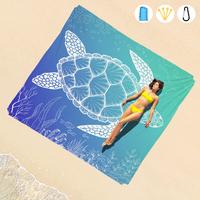 Turtle Pattern Beach Blanket, 1 Count Outdoor Waterproof & Sandproof Oversized Blanket, Outdoor Rug, Outdoor Lightweight Dura...