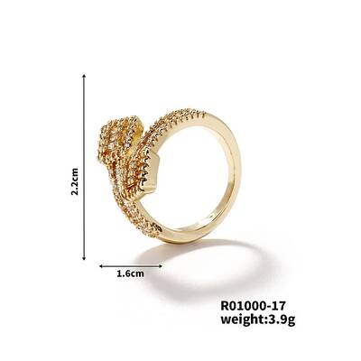 Trendy Brass Cubic Zirconia Opening Ring