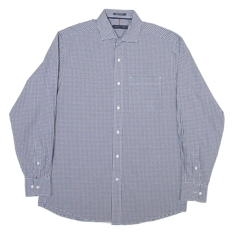 TOMMY HILFIGER Mens Shirt Blue Check Long Sleeve M