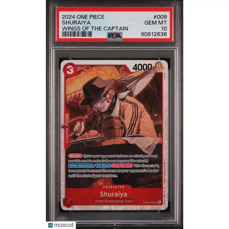 PSA 2024 One Piece CCG Shuraiya #009 Wings of the Captain 10 Graded Card