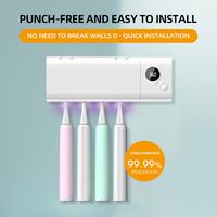 UVC Smart Toothbrush Sterilizer, High-Intensity Toothbrush Sterilizer, Punch-free Wall-mounted Sterilization and Drying Tooth...