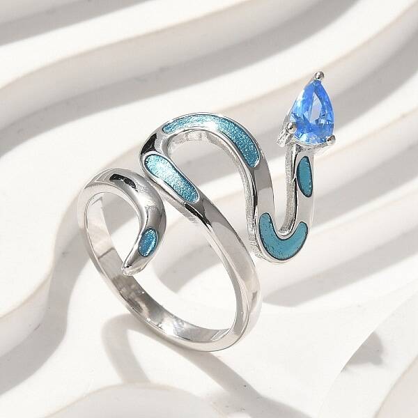 Brass Micro Pave Cubic Zirconia Finger Rings