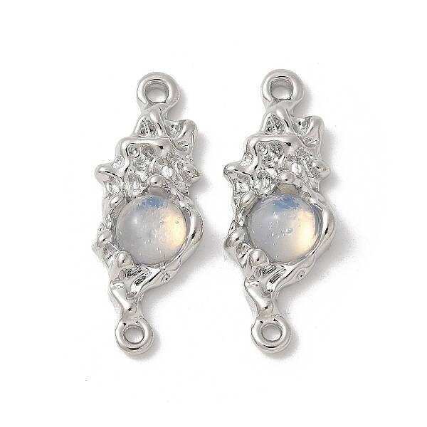 Brass & Resin Flower Connector Charms