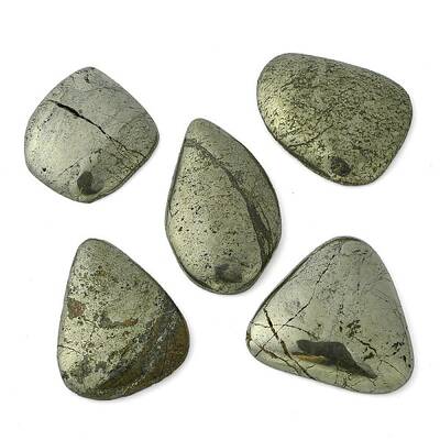 Natural Pyrite Flat Back Cabochons