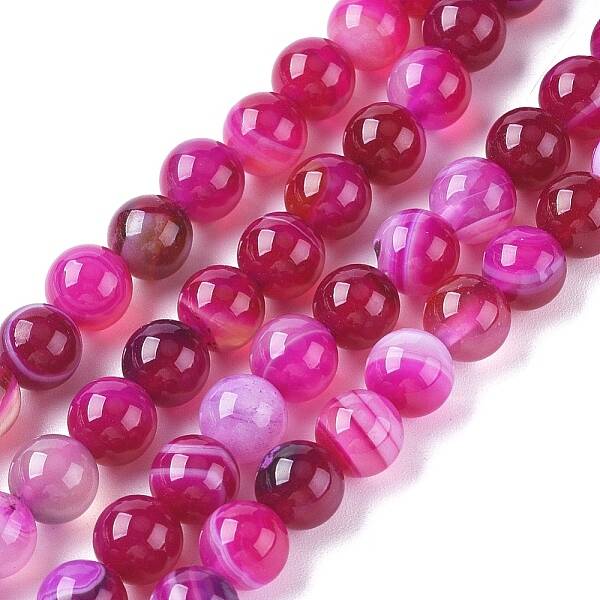 Natural Striped Agate/Banded Agate Beads Strands