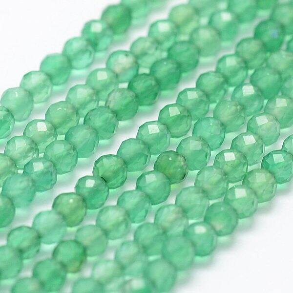 Natural Green Onyx Agate Beads Strands