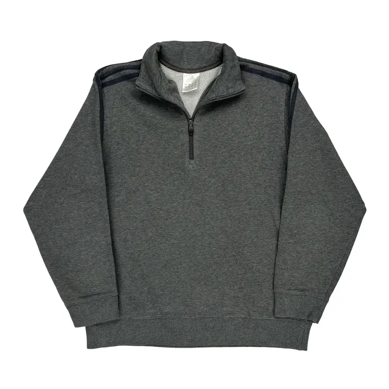 Adidas 1/4 Zip - Medium Grey Cotton Blend