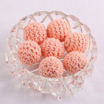 Handmade Woolen Macrame Wooden Pom Pom Ball Beads