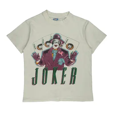 Single Stitch Joker Hanes Graphic T-Shirt - Large White Cotton
