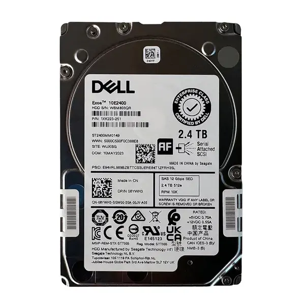 08YWH3 Dell 2.4TB 12Gb/s SAS 10000 2.5-Inch Hard Drive