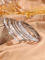 Light Luxury Elegant Stainless Steel Fashion Trendy Stack Bangle Bracelet Set, Elegant Minimalist Bangle, Unisex Jewelry Acce...