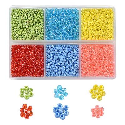 4302Pcs 6 Style 12/0 Round Glass Seed Beads