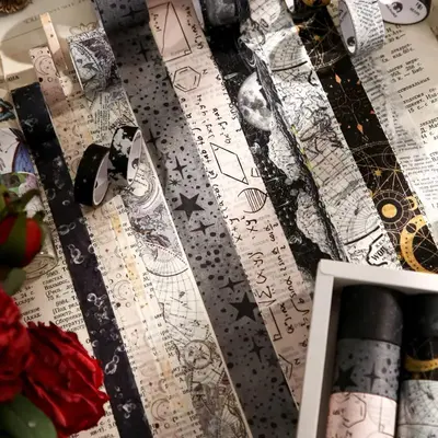 Vintage Plant Pattern Tape (20 Rolls/Box), DIY Decorative Tape for Scrapbooking, Journaling, Gift Wrapping