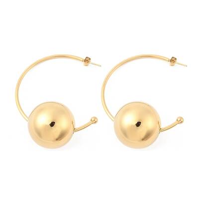 304 Stainless Steel C-Shaped Stud Earrings