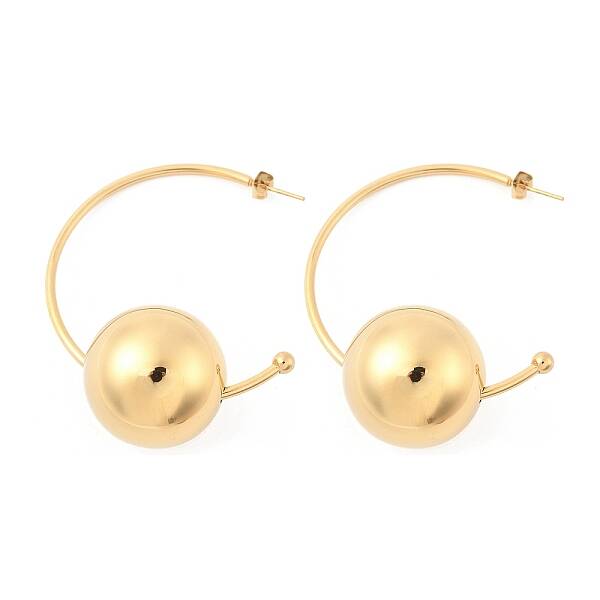 304 Stainless Steel C-Shaped Stud Earrings