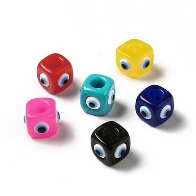 Resin Evil Eye European Beads