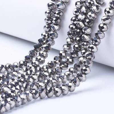 Electroplate Transparent Glass Beads Strands