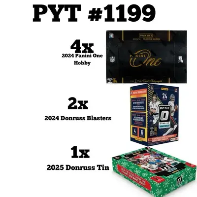 Panini Break #1199: 7 Box Pick Your Team: 4x 2024 NFL Panini One Hobby - 2x 2024 Optic Blasters- 1x 2025 Donruss Holiday Tins