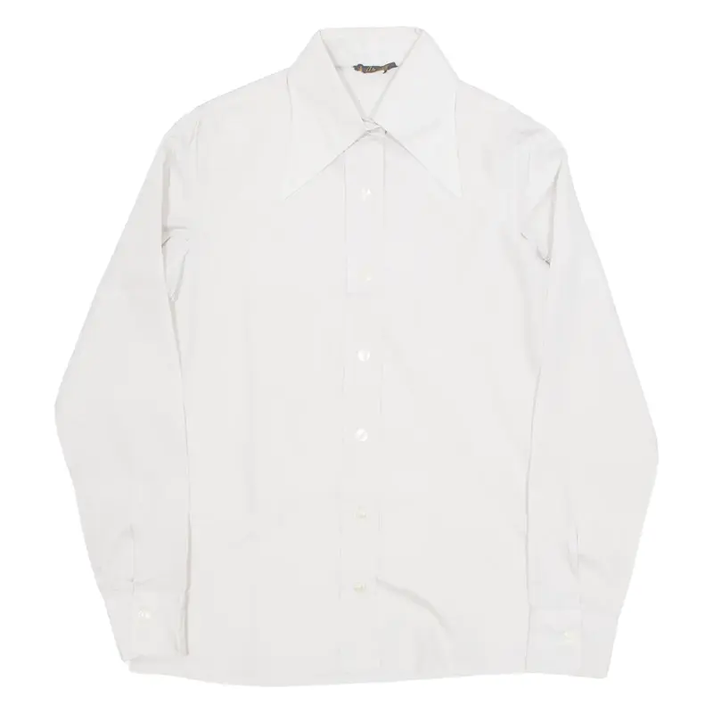 ARIS Womens Shirt Beige Collared Long Sleeve S