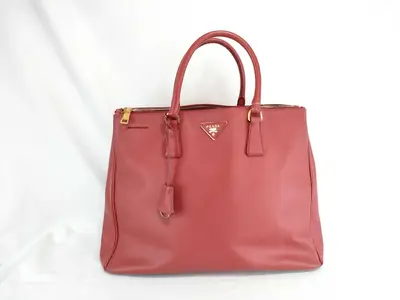 Pre-owned PRADA PVC Shoulder Bags Saffiano Lux Handbag Red Handbag
