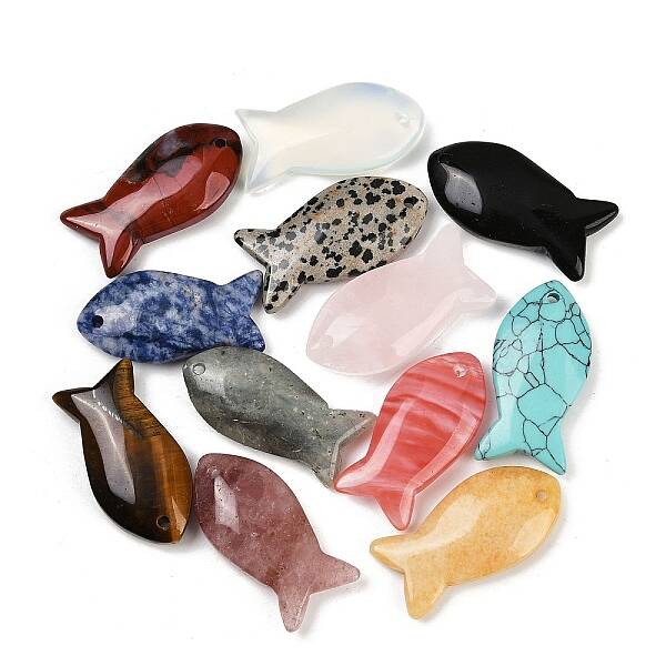 Natural & Synthetic Mixed Stone Pendants