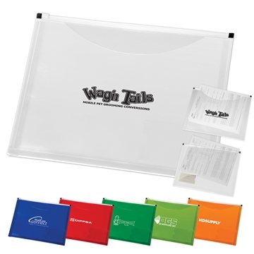 100 Promotional Zip-It Travel Document Holder - Multi Pocket