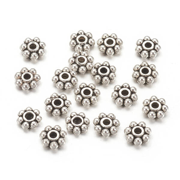 Tibetan Style Alloy Beads Daisy Spacer Beads