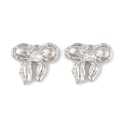 Brass Micro Pave Clear Cubic Zirconia Pendants