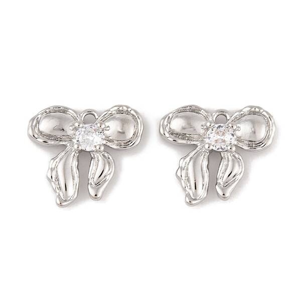 Brass Micro Pave Clear Cubic Zirconia Pendants