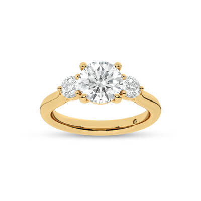 Aevum Classic Three Stone Round Lab Grown Diamond Engagement Ring | 10K Yellow Gold 2 1/2 CT. TW.