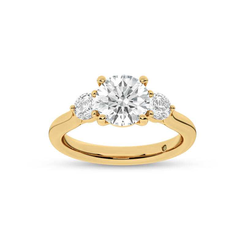 Aevum Classic Three Stone Round Lab Grown Diamond Engagement Ring | 10K Yellow Gold 2 1/2 CT. TW.