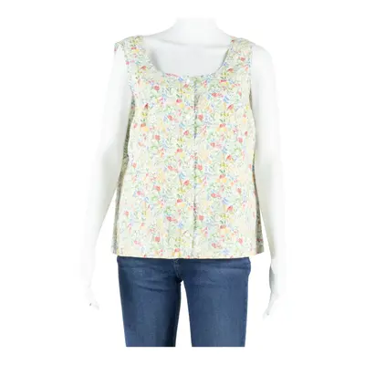 Womens Printed Vest White Sleeveless Floral S