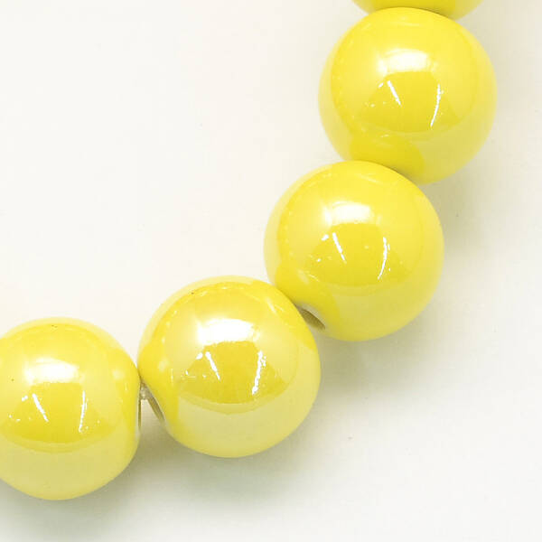 Pearlized Handmade Porcelain Round Beads