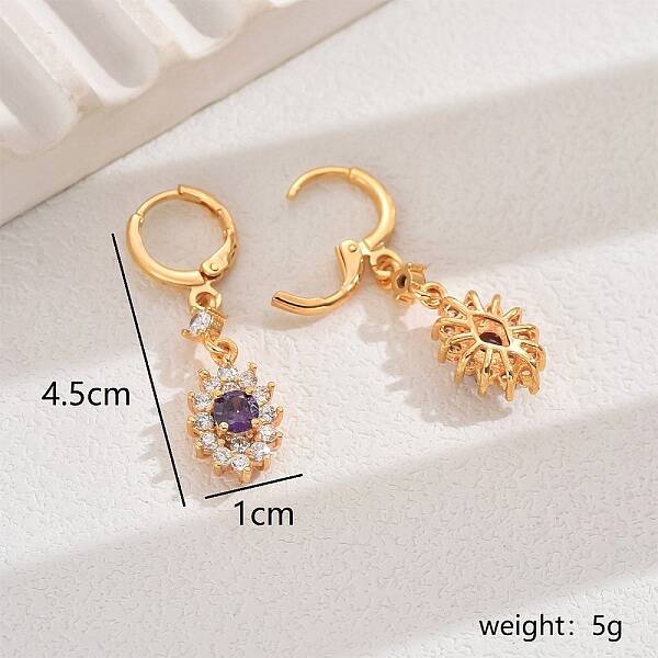 Elegant Copper Flower Hoop Earrings