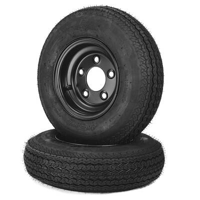 Garvee 4.80-8 Trailer Tires with Rims, 2 Pack, Load Range C 6PLY, 8x3.75 Black Wheels 5 Lug on 4.5, Max Load 590 LBS @ ...