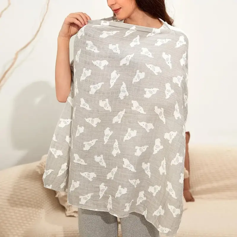 Women's Elephant Print Breastfeeding Cape, Casual Comfortable Breathable Nursing Cape, Maternity Clothing for Women