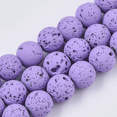 Spray Painted Natural Lava Rock Beads Strands
